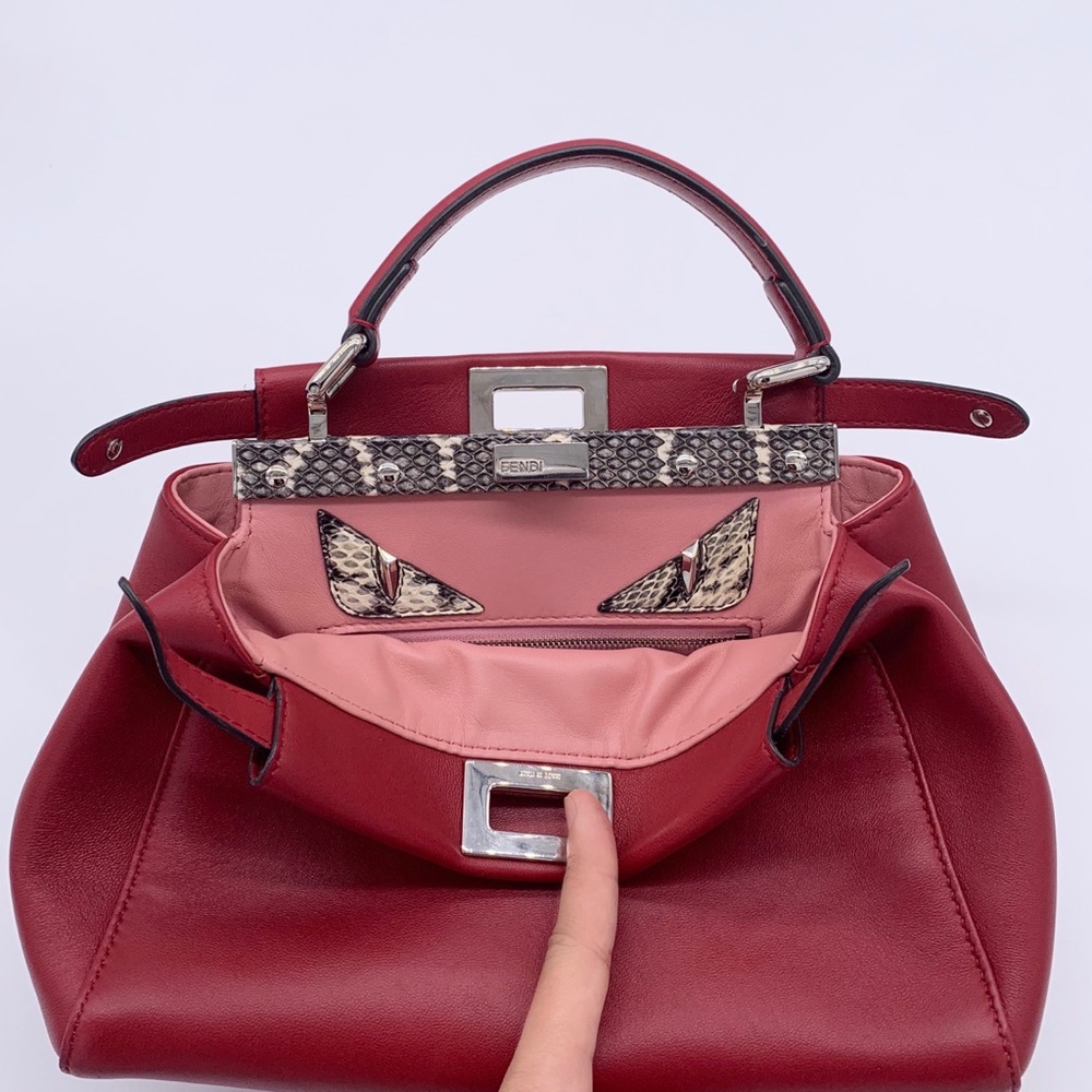 Fendi Monster Peekaboo mini red/pink/python